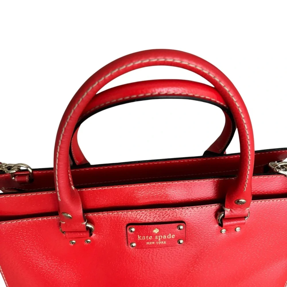 🆕 Kate Spade Large Satchel Red Shoulder Bag